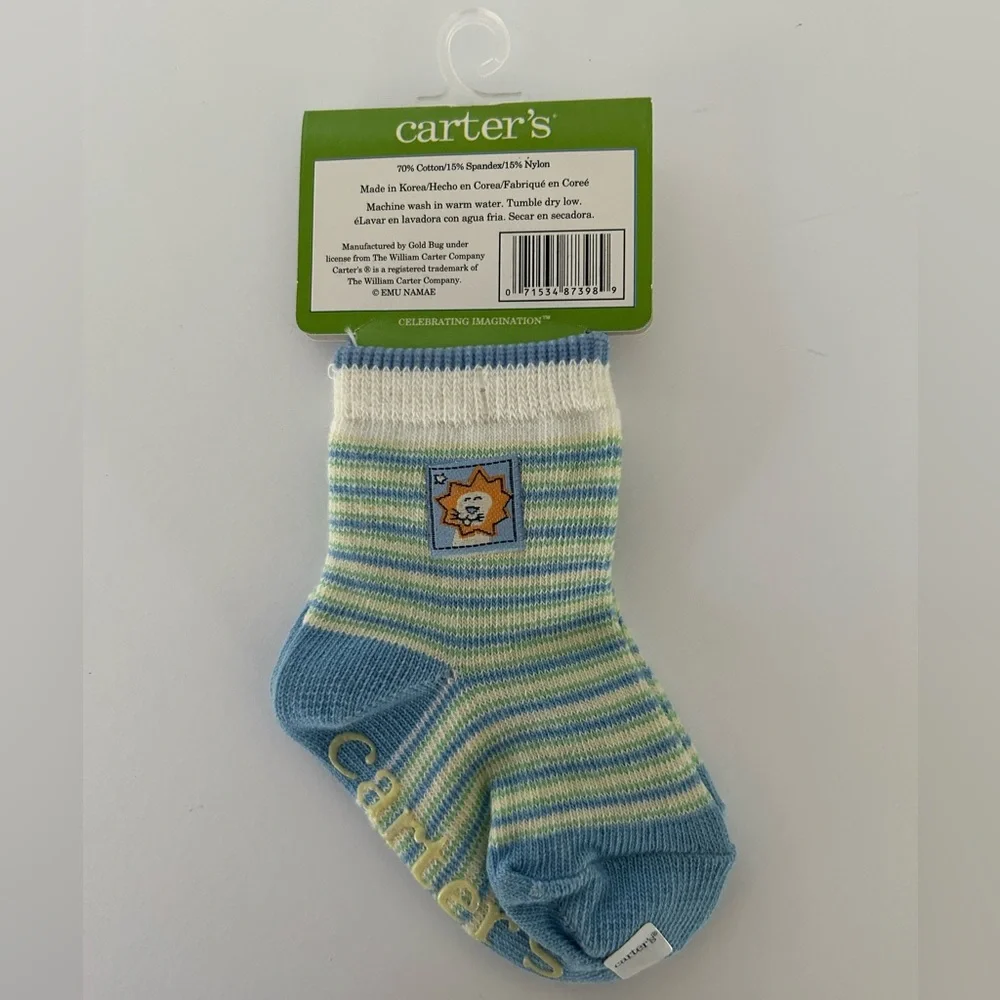 🦋 5/$25 - Carter’s Striped Socks - Size 3/4 for 3-12 Months (Shoe Size 0-1)